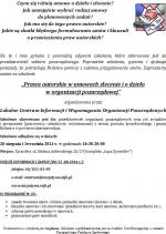 Szkolenie -„Prawa autorskie w umowach zlecenie i o dzieło w organizacji pozarządowej”.